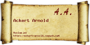 Ackert Arnold névjegykártya